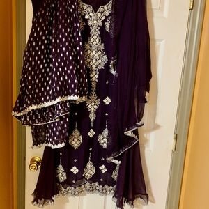 COPY - Gorgeous Pakistani Indian plum color dress